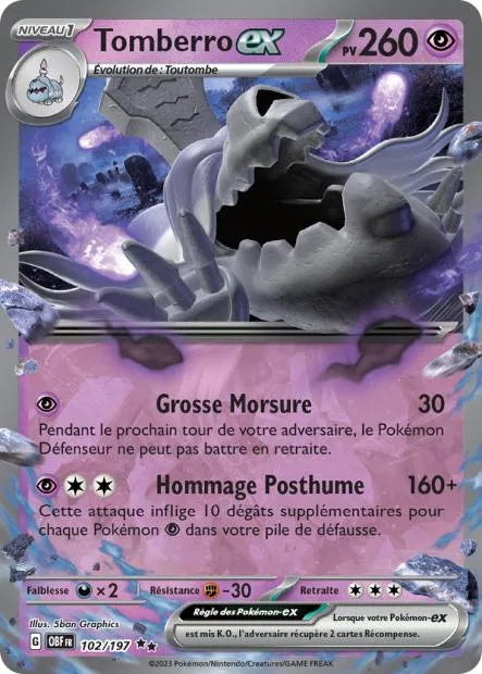 102/197 Tomberro EX - Flammes Obsidiennes