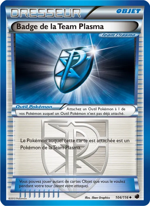 104/116 Badge de la Team Plasma REVERSE - Glaciation Plasma