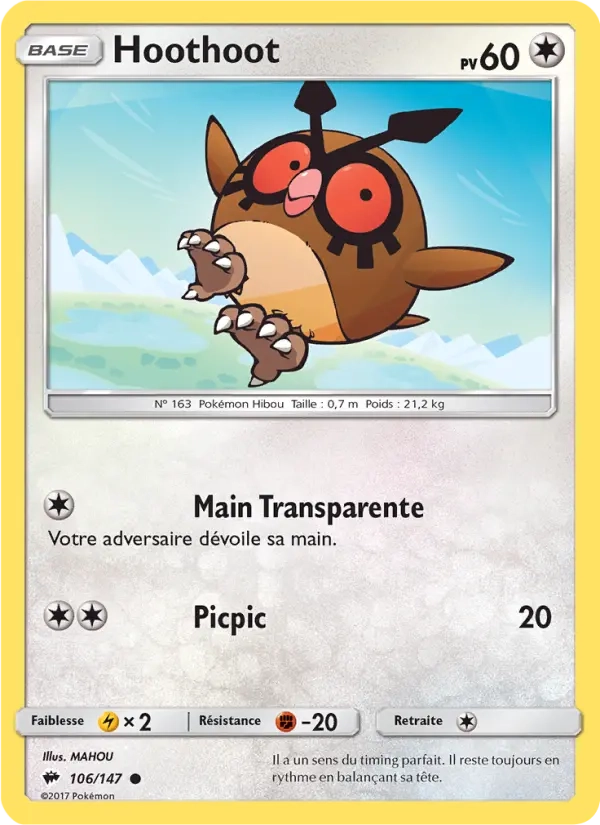 106/147 Hoothoot REVERSE - Ombres Ardentes
