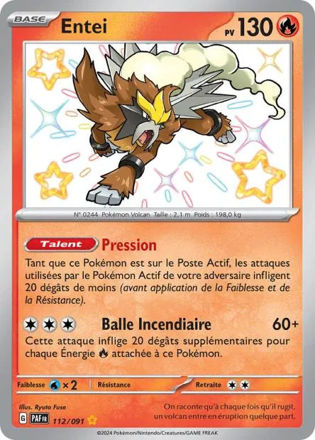 112/091 Entei SHINY - Destinées de Paldea
