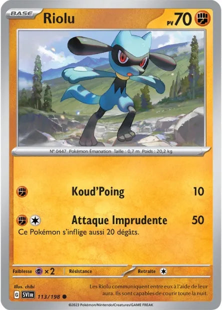 113/198 Riolu Reverse - Écarlate et Violet