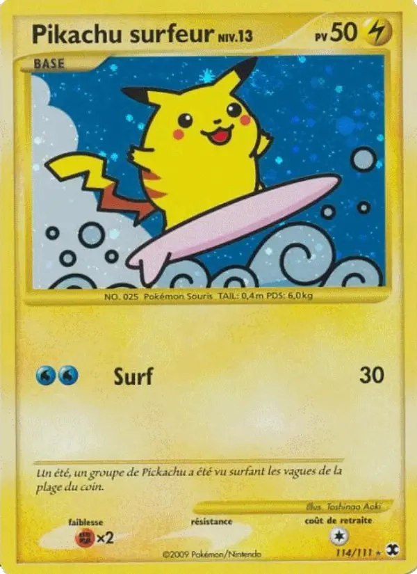 114/111 Pikachu Surfeur HOLO - Rivaux Émergeants