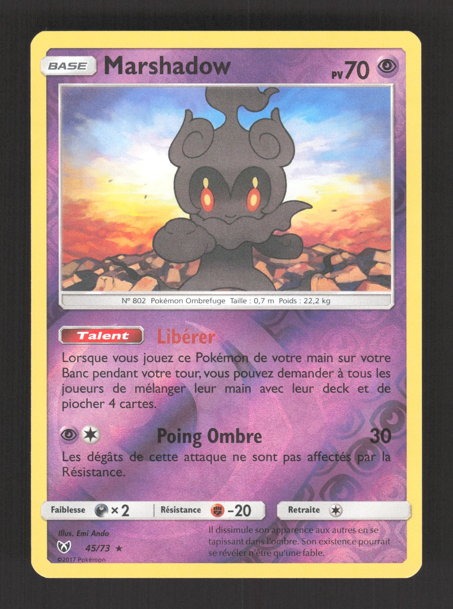 45/73 Marshadow REVERSE - Légendes Brillantes