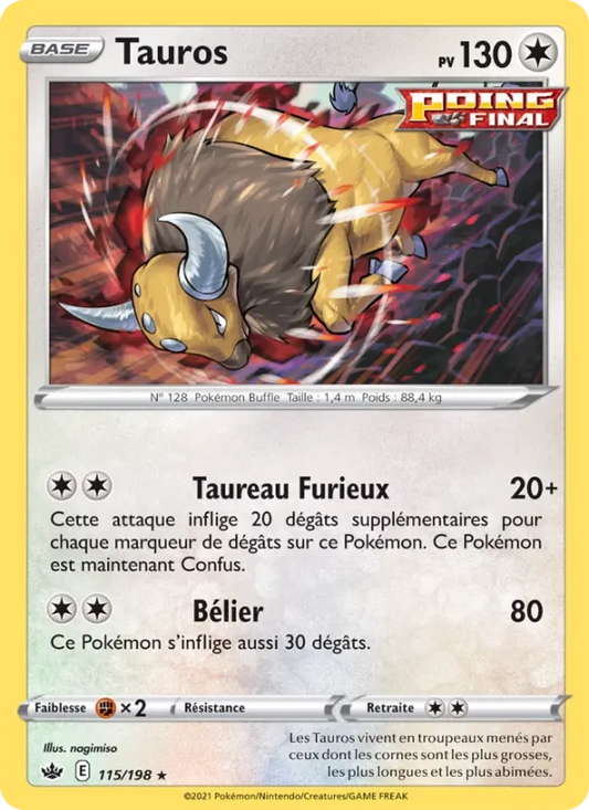 115/198 Tauros Reverse - Règne de Glace