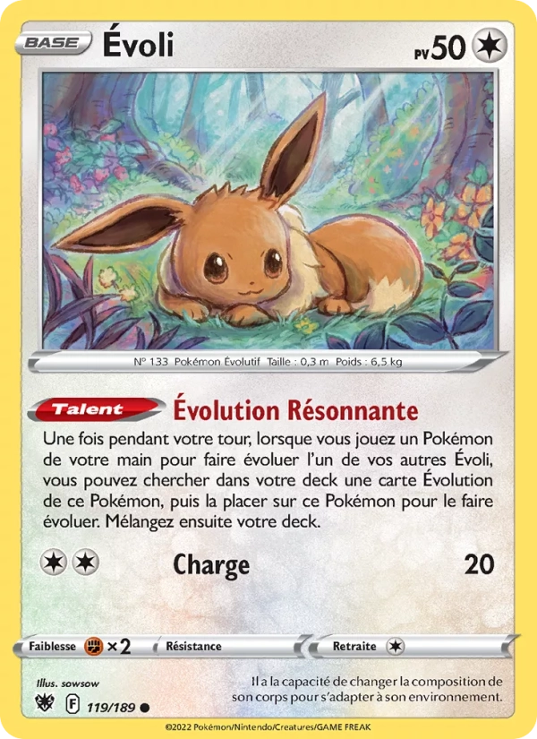 119/189 Evoli REVERSE - Astres Radieux