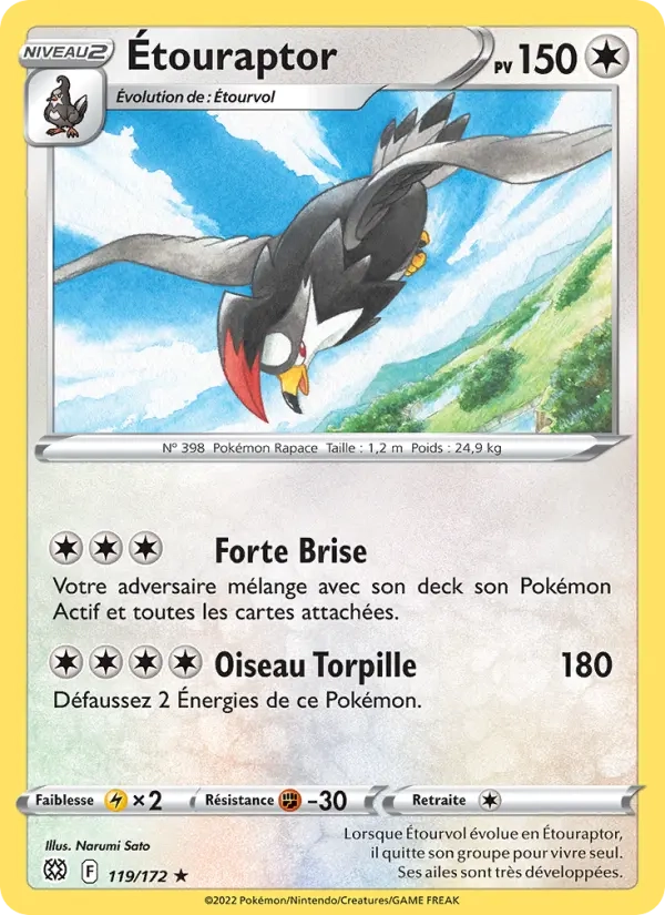 119/172 Étouraptor Reverse - Stars Étincelantes