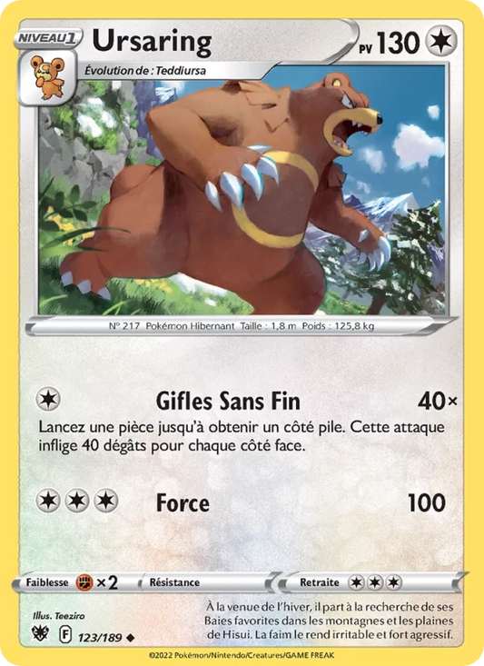 123/189 Ursaring Reverse - Astres Radieux