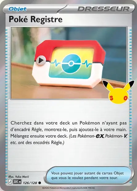 126/128 Poke Registre HOLO - 30 Anniversaire