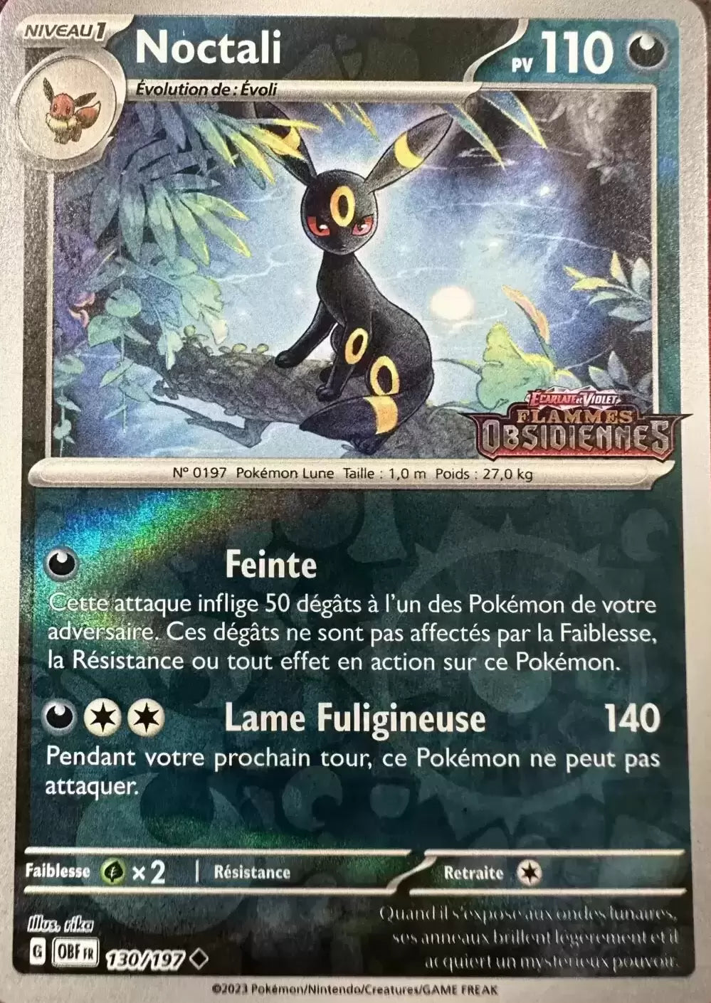 130/197 Noctali REVERSE STAMP - Flammes Obsidiennes
