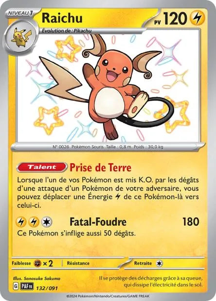 132/091 Raichu SHINY - Destinées de Paldea