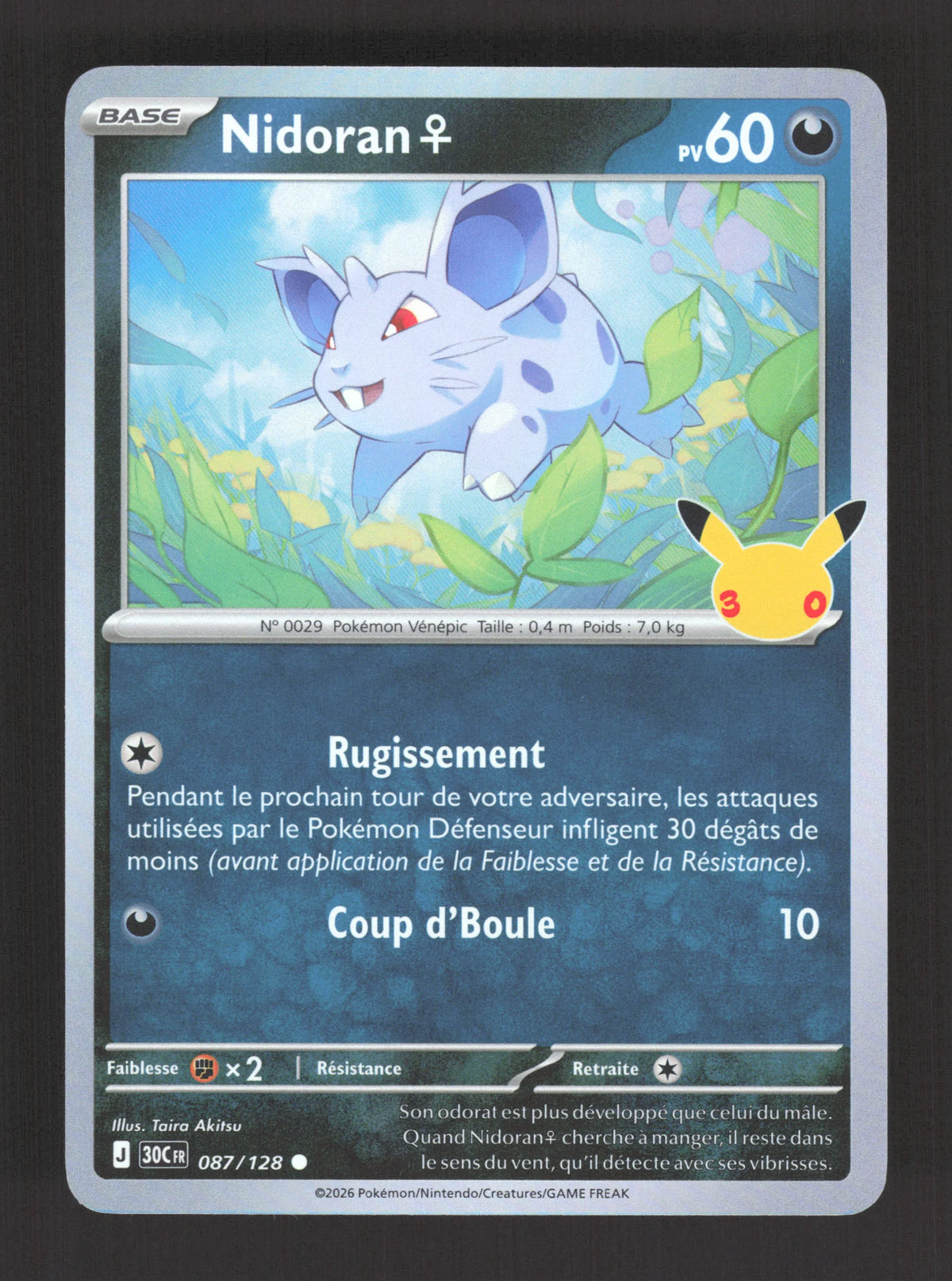 087/128 Nidoran HOLO - 30 Anniversaire