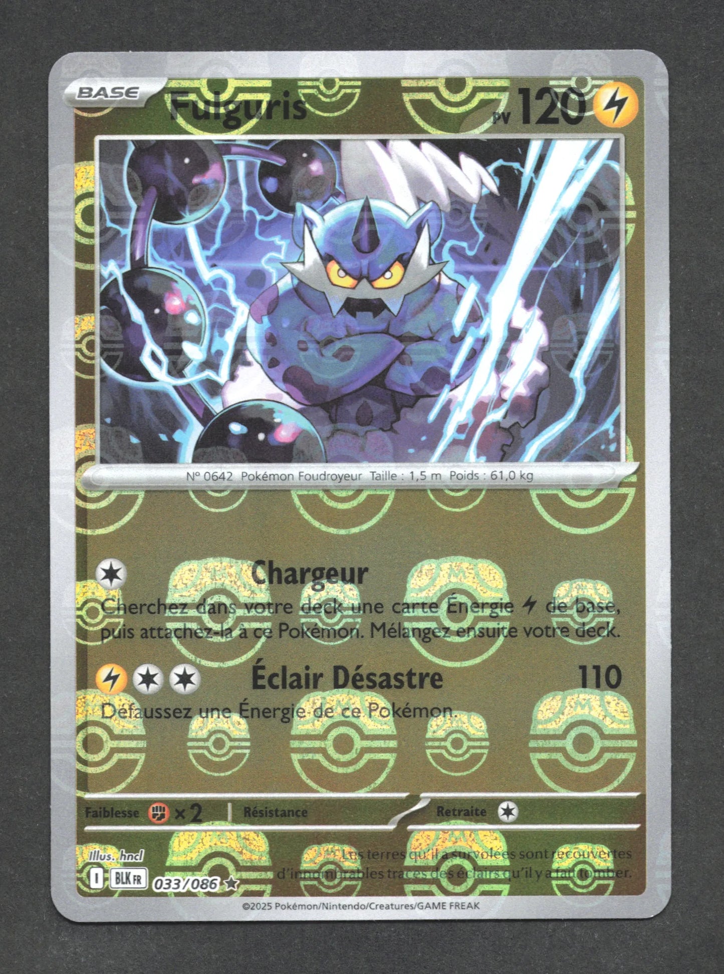 033/086 Fulguris MASTERBALL - Foudre Noire - Masterball