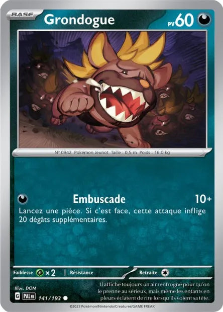 Grondogue Reverse 141/193 - Évolutions à Paldea