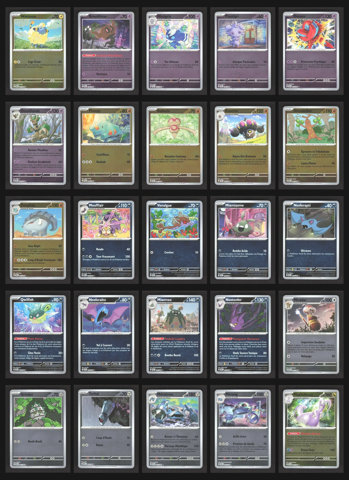 Lot de 66 Reverse ME4 (sans doublon)