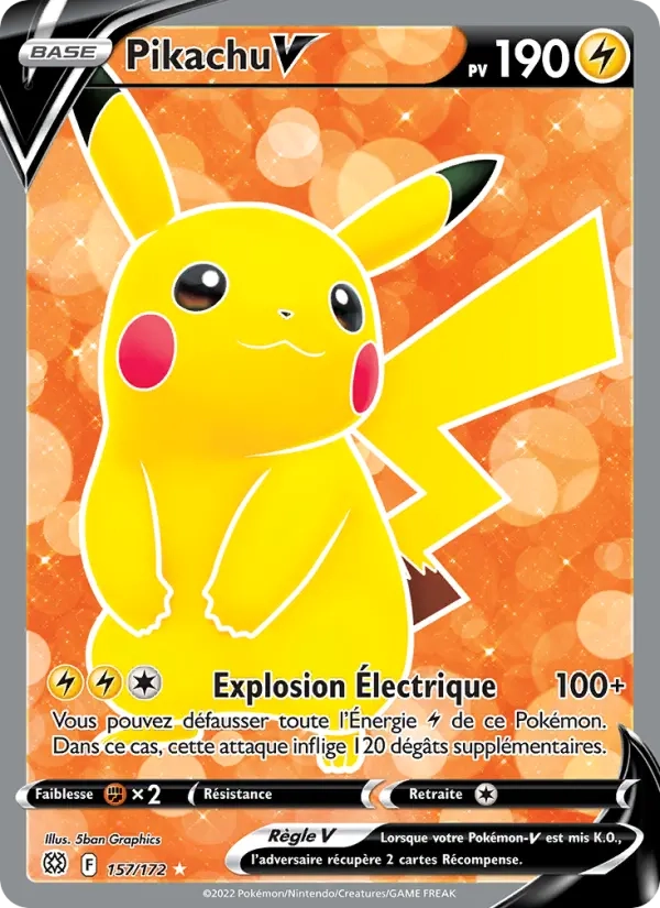 157/172 Pikachu V - Stars Étincelantes
