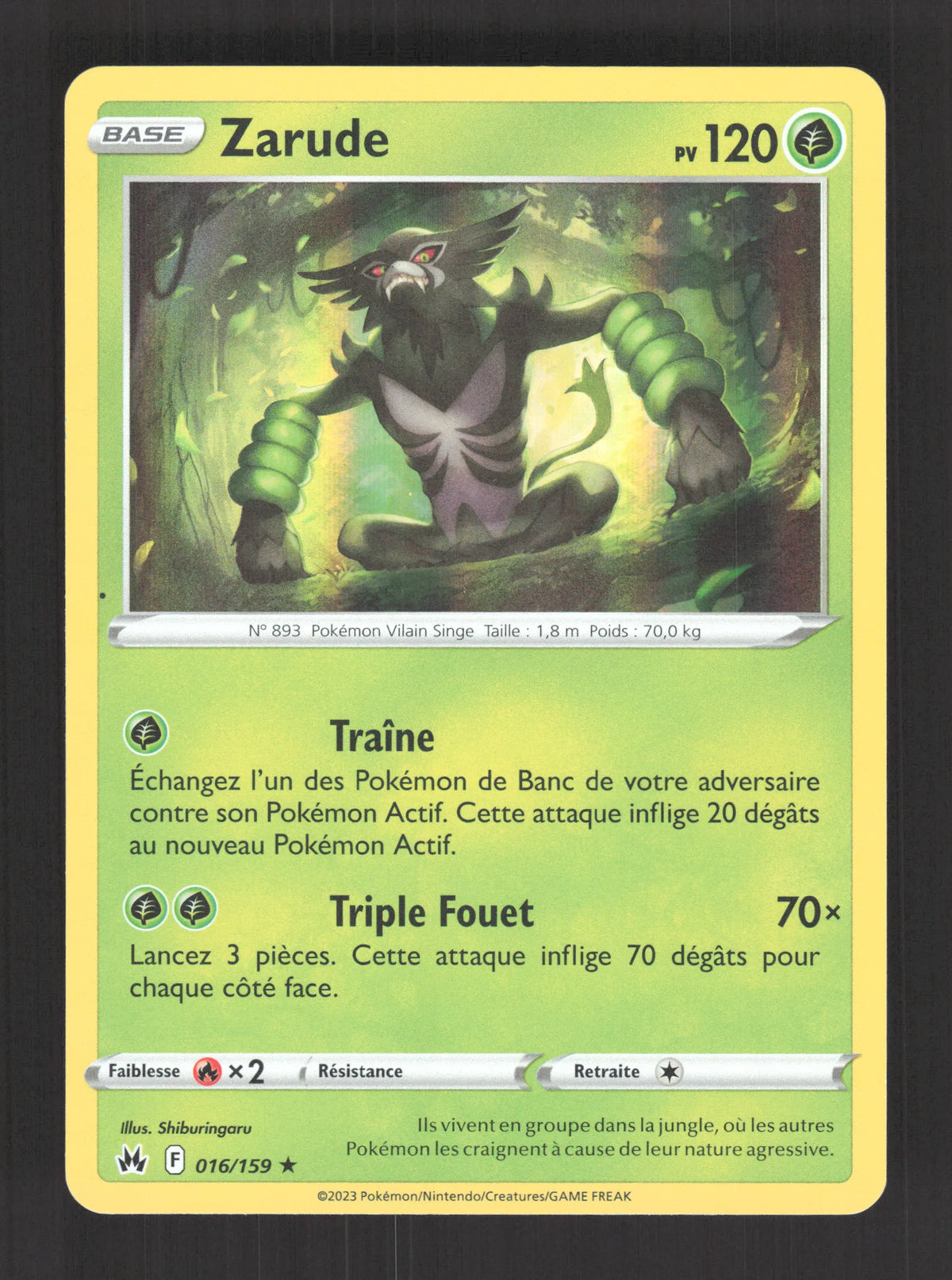 016/159 Zarude HOLO - Zénith Suprême