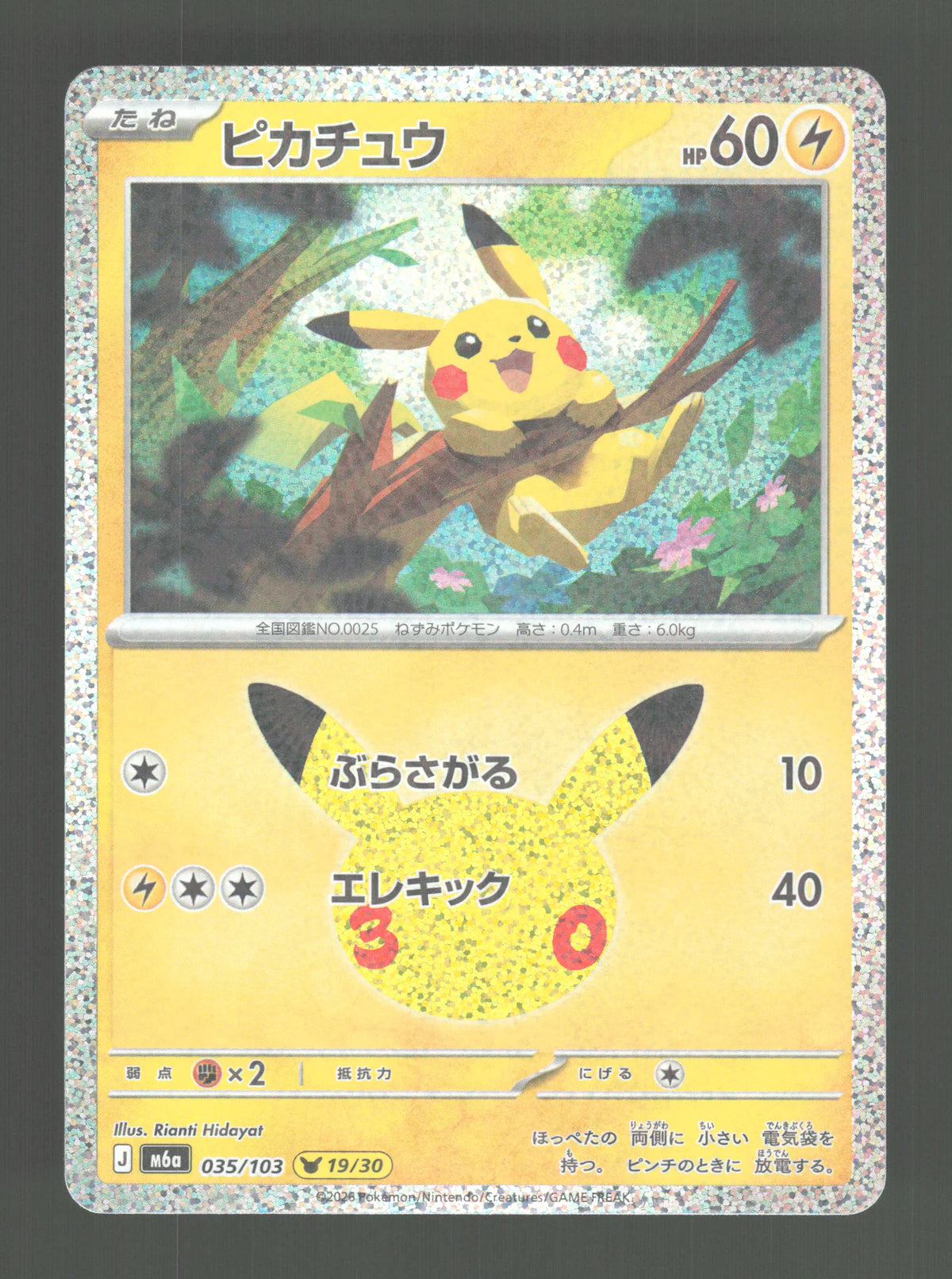 035/103 Pikachu HOLO JP - 30th Celebration
