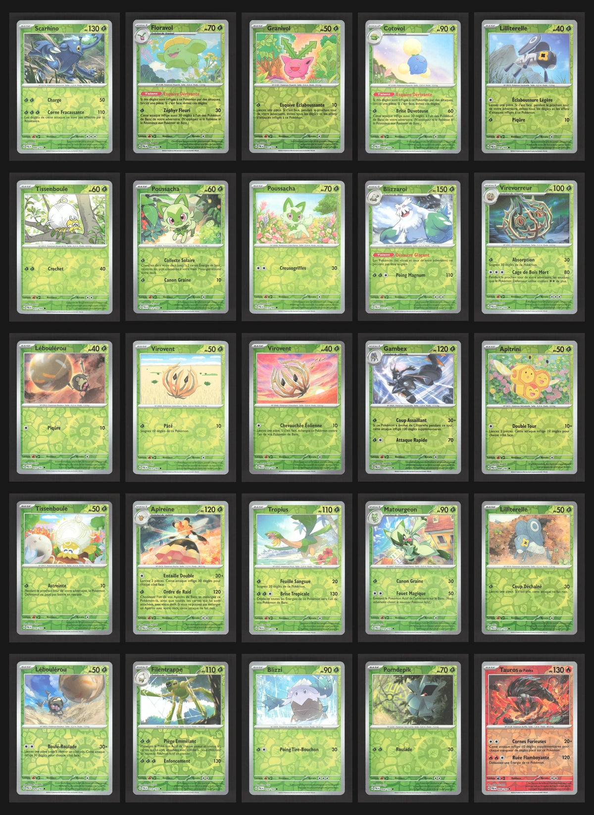 Lot de 165 Reverse EV2 (sans doublon)