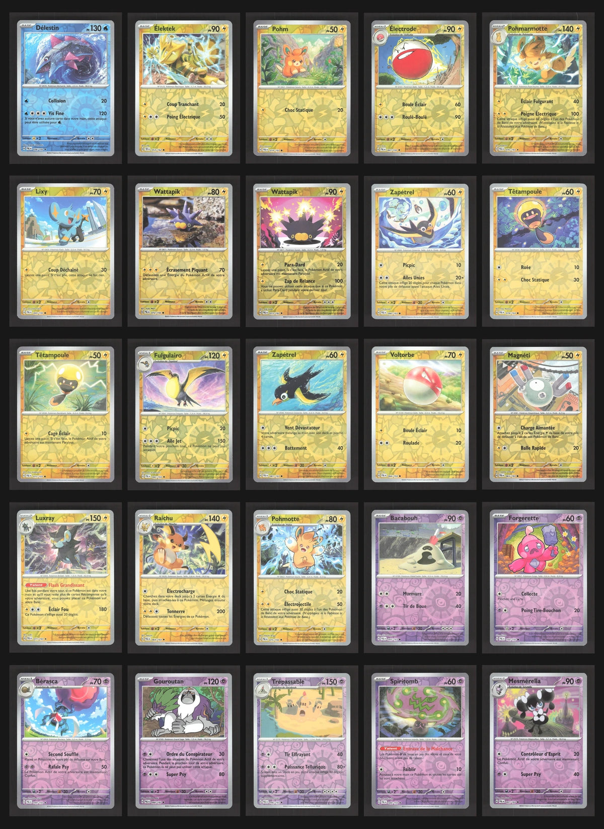 Lot de 165 Reverse EV2 (sans doublon)