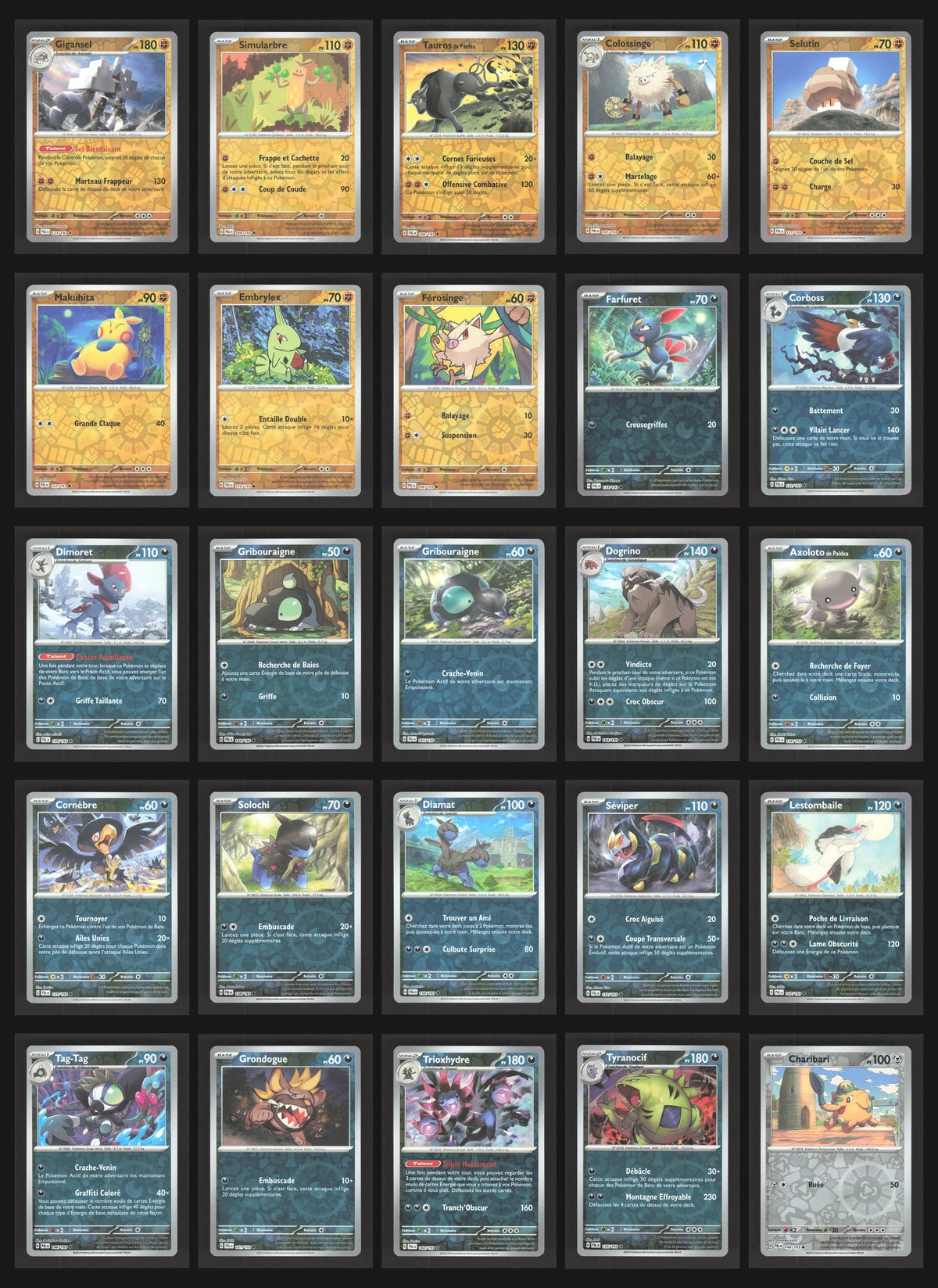 Lot de 165 Reverse EV2 (sans doublon)