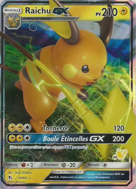 20/68 Raichu GX - Académie de Combat (Deck Pikachu)