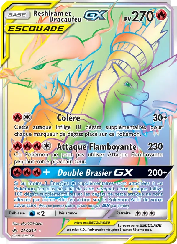 217/214 Reshiram et Dracaufeu GX - Alliance Infaillible