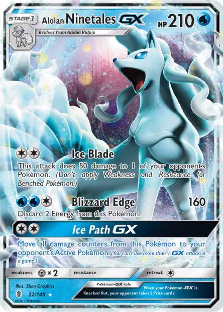 22/145 Ninetales GX - Anglais