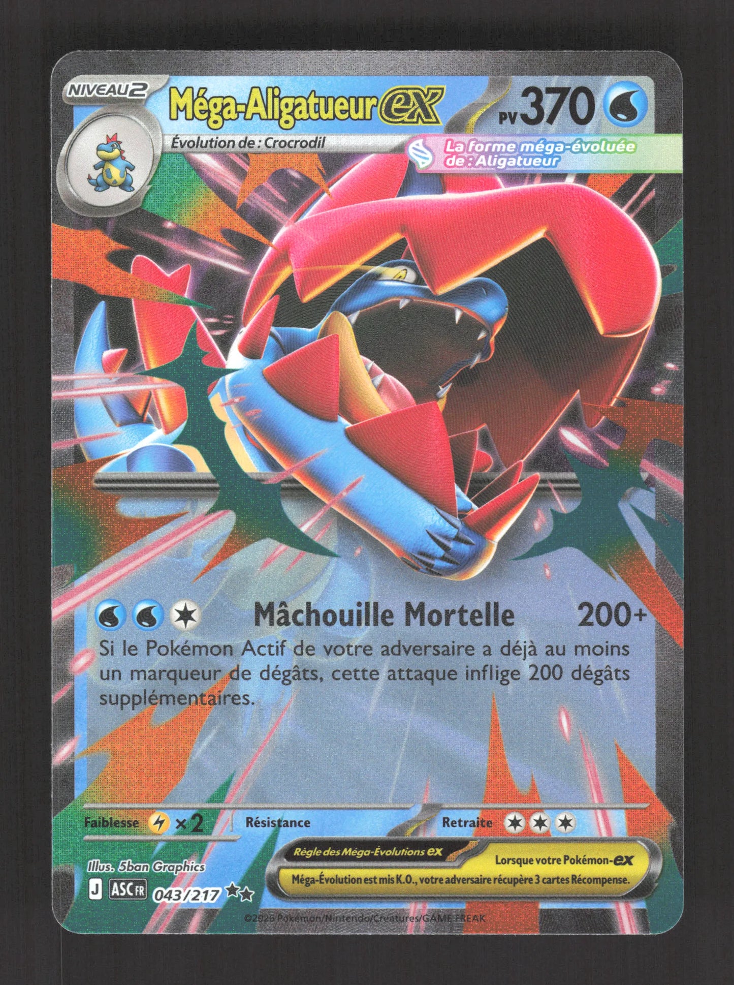 043/217 Mega Aligatueur EX - Héros Transcendants