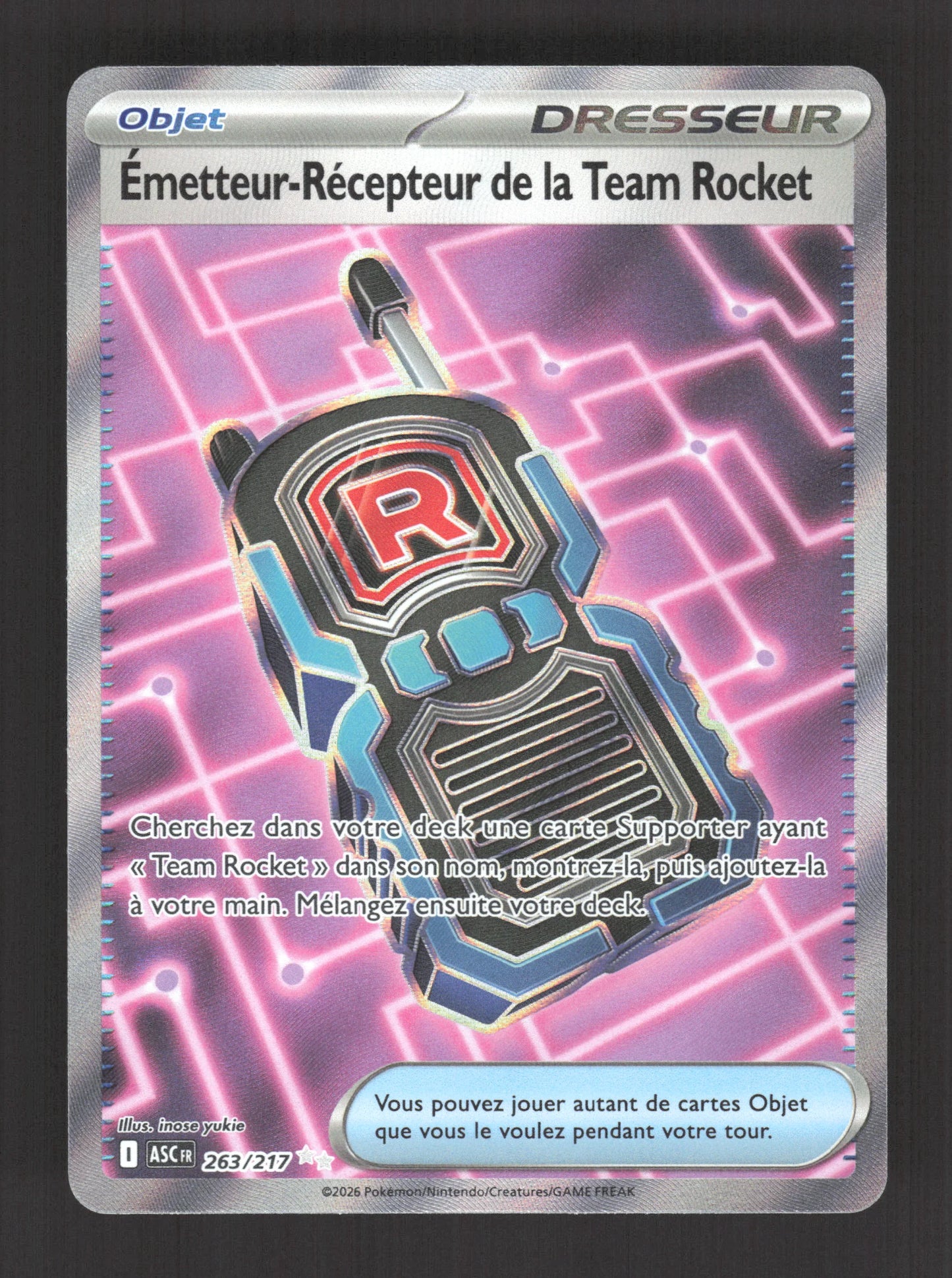 263/217 Emetteur Recepteur de la Team Rocket DRESSEUR - Héros Transcendants