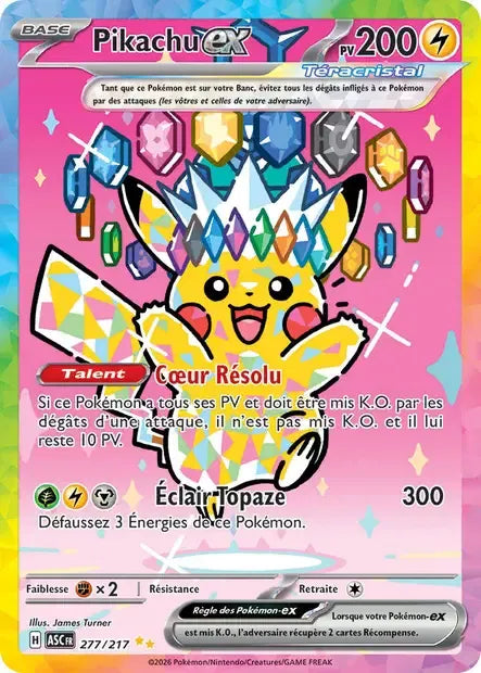 277/217 Pikachu EX CCC 10 GOLD - Cartes Gradées