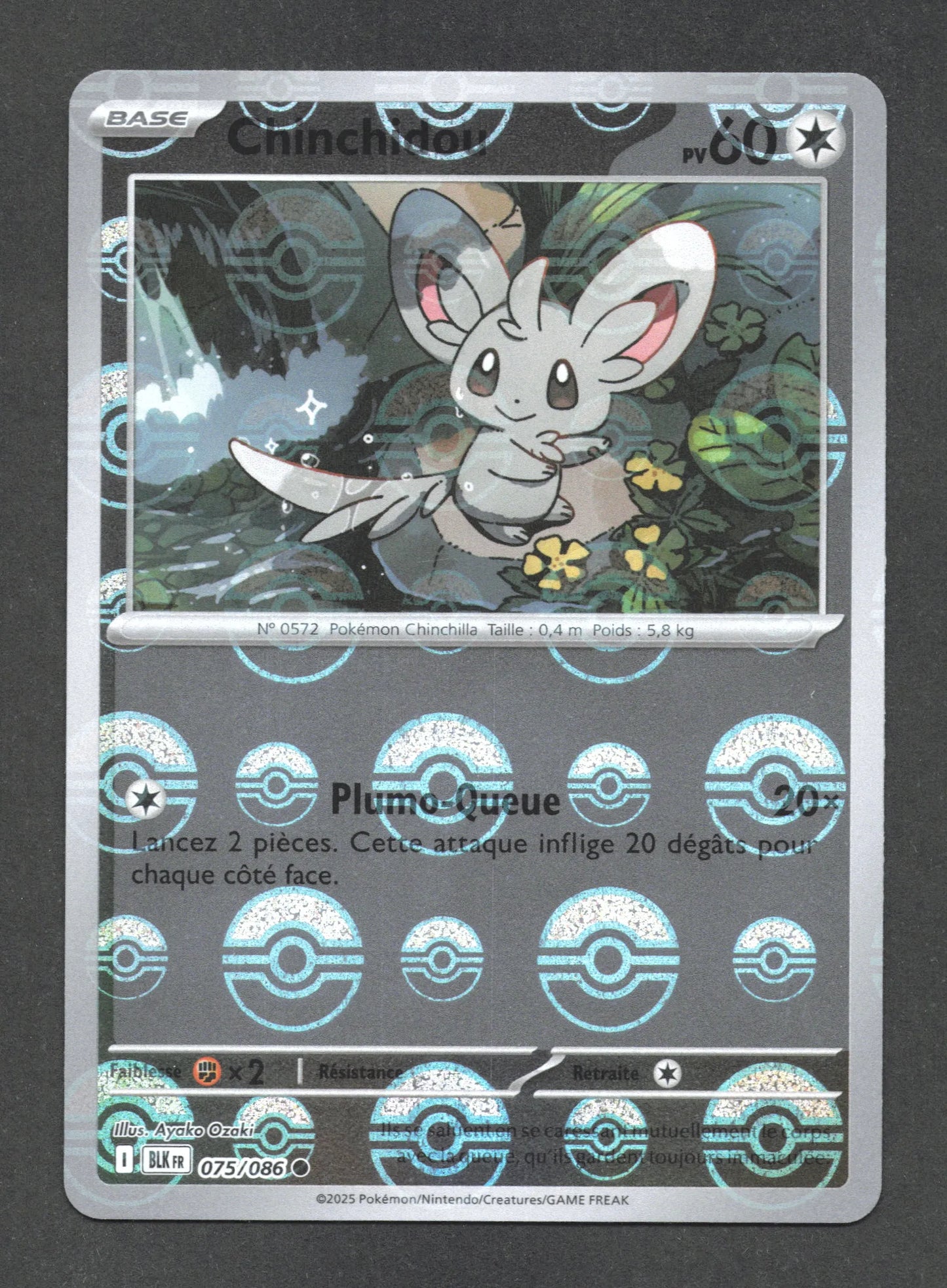 075/086 Chinchidou POKEBALL - Foudre Noire - Pokeball