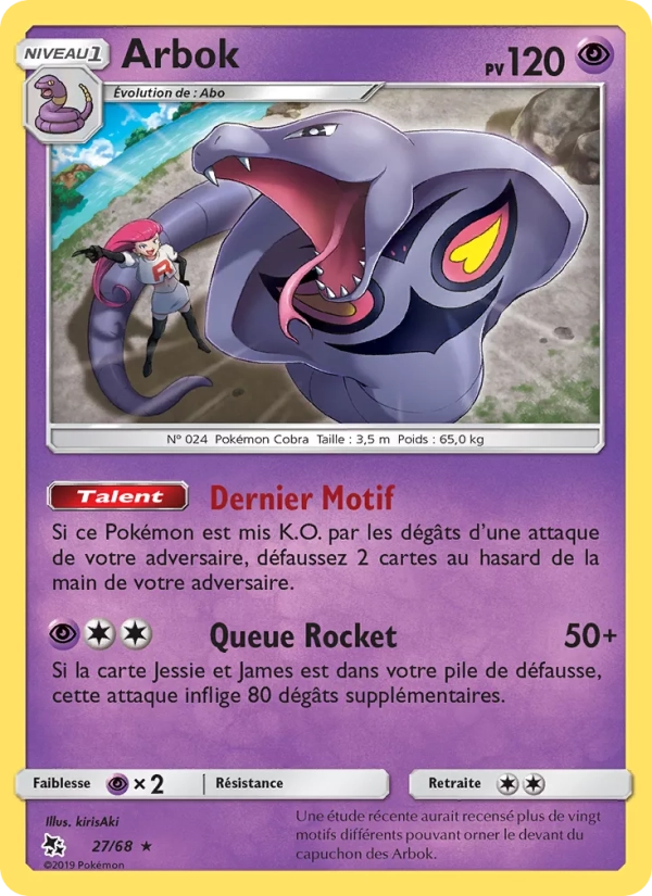 27/68 Arbok REVERSE - Destinées Occultes