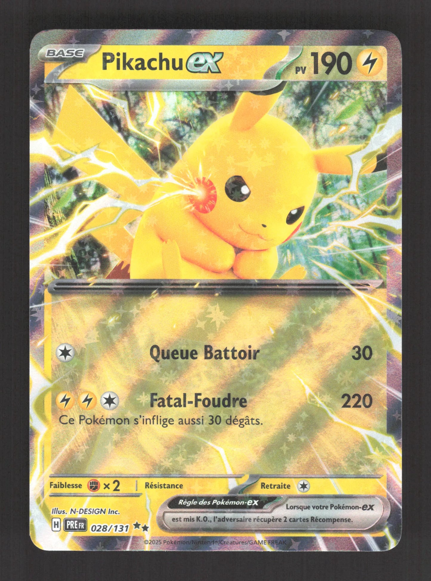 028/131 Pikachu EX - Évolutions Prismatiques