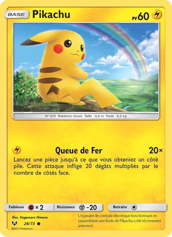 28/73 Pikachu HOLO MOSAIQUE - Légendes Brillantes
