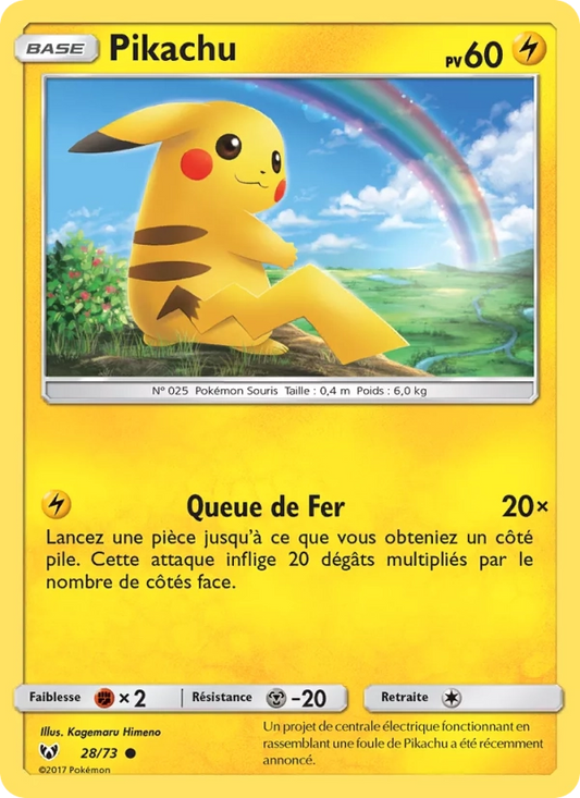 28/73 Pikachu HOLO - Légendes Brillantes