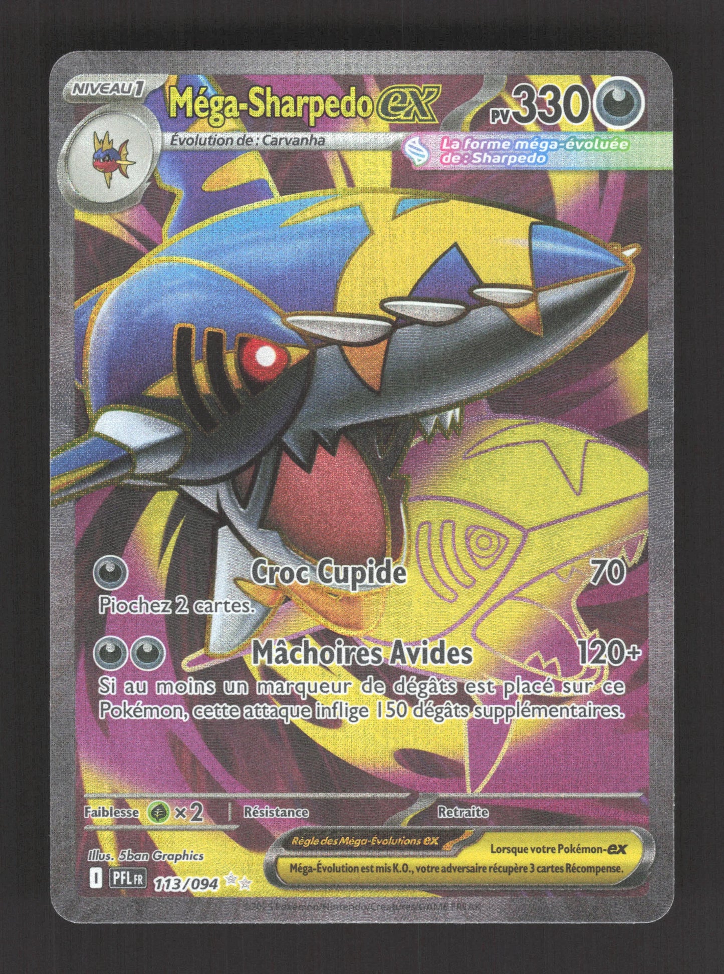 113/094 Mega Sharpedo EX - Flammes Fantasmagoriques