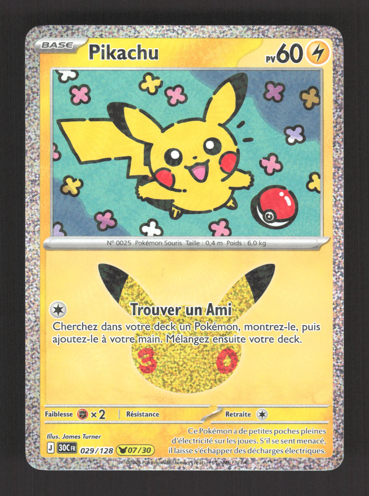 029/128 Pikachu HOLO - 30 Anniversaire
