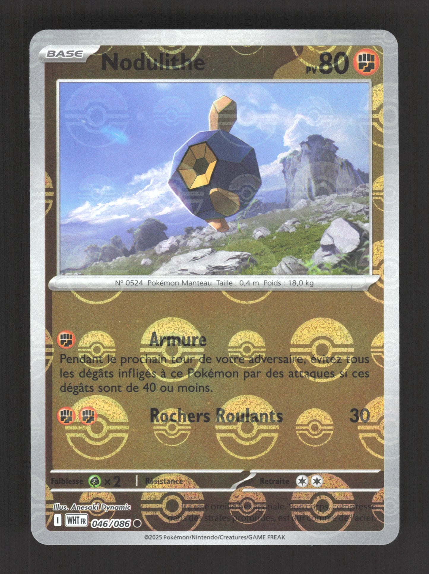 046/086 Nodulithe POKEBALL - Flamme Blanche