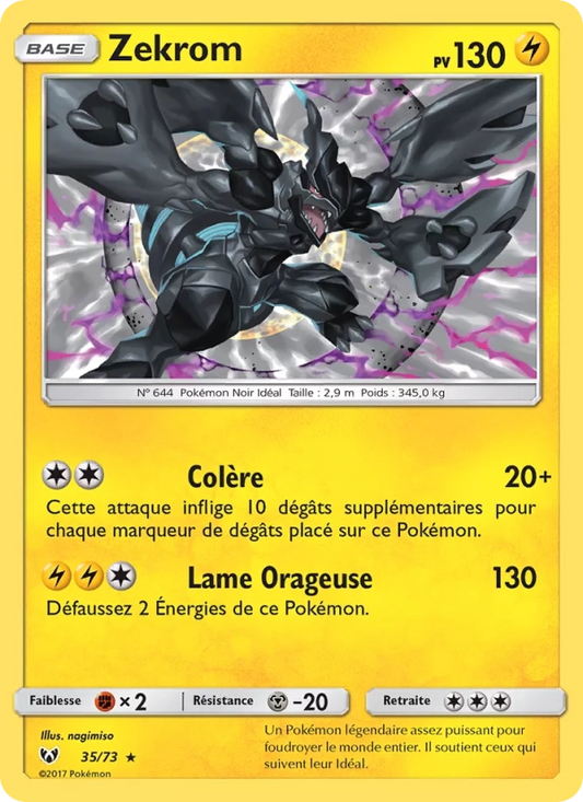 35/73 Zekrom REVERSE - Légendes Brillantes