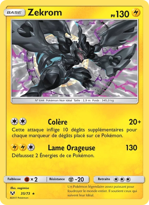 35/73 Zekrom REVERSE - Légendes Brillantes