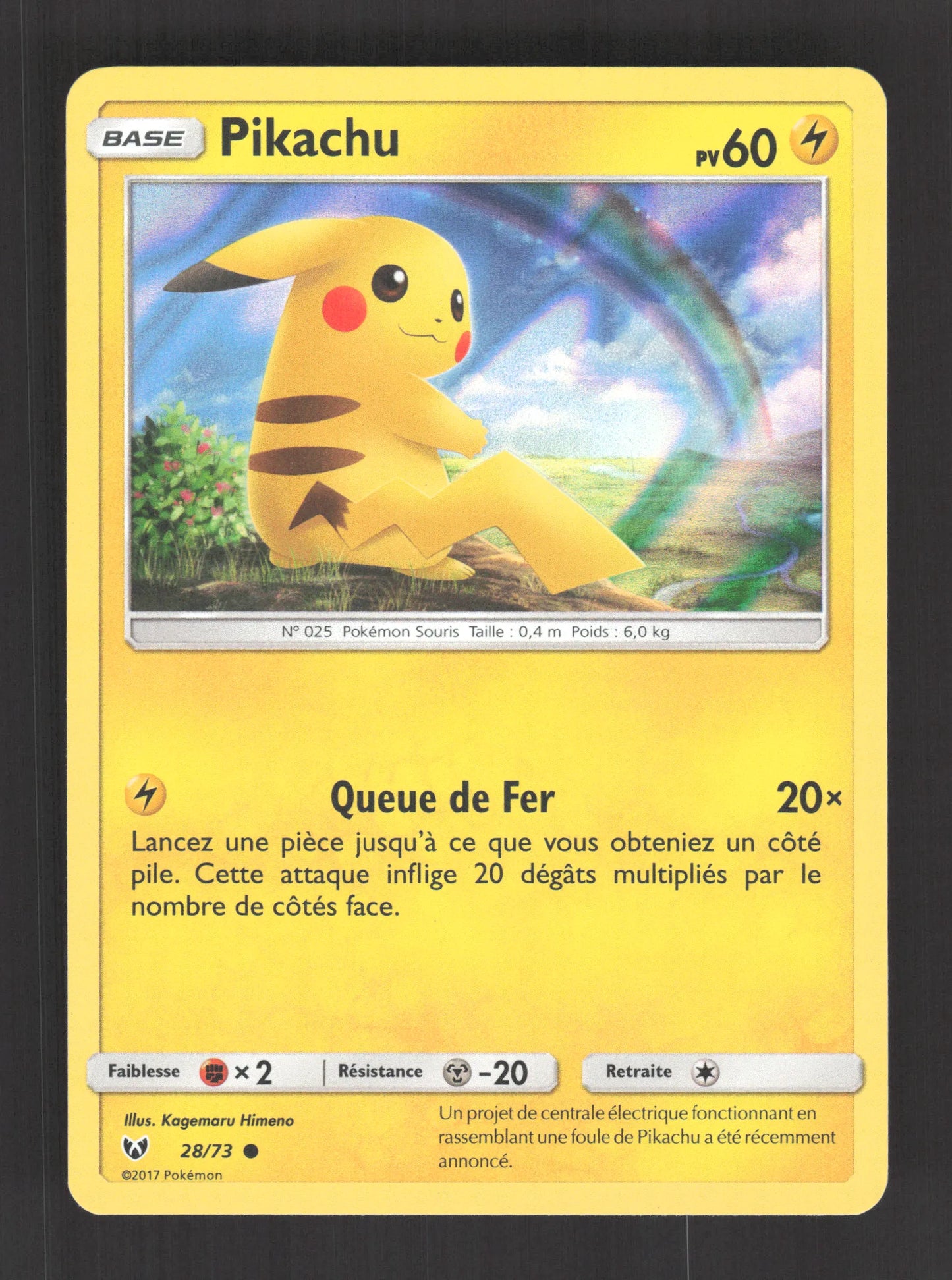 28/73 Pikachu HOLO - Légendes Brillantes