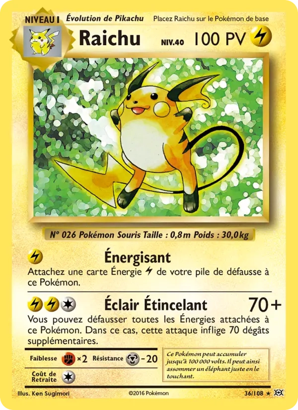 36/108 Raichu RARE - Évolutions