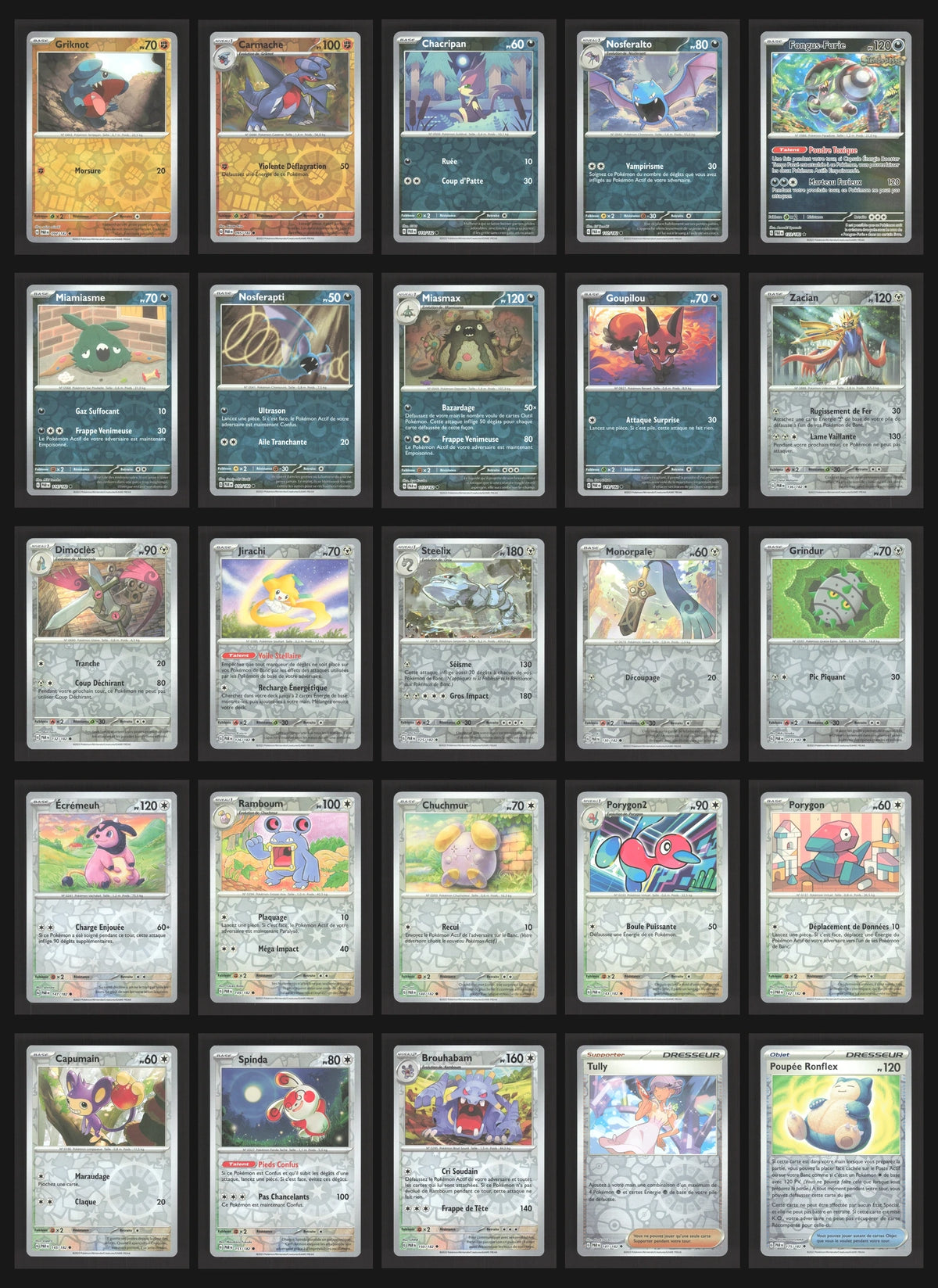 Lot de 83 Reverse EV4 (sans doublon)