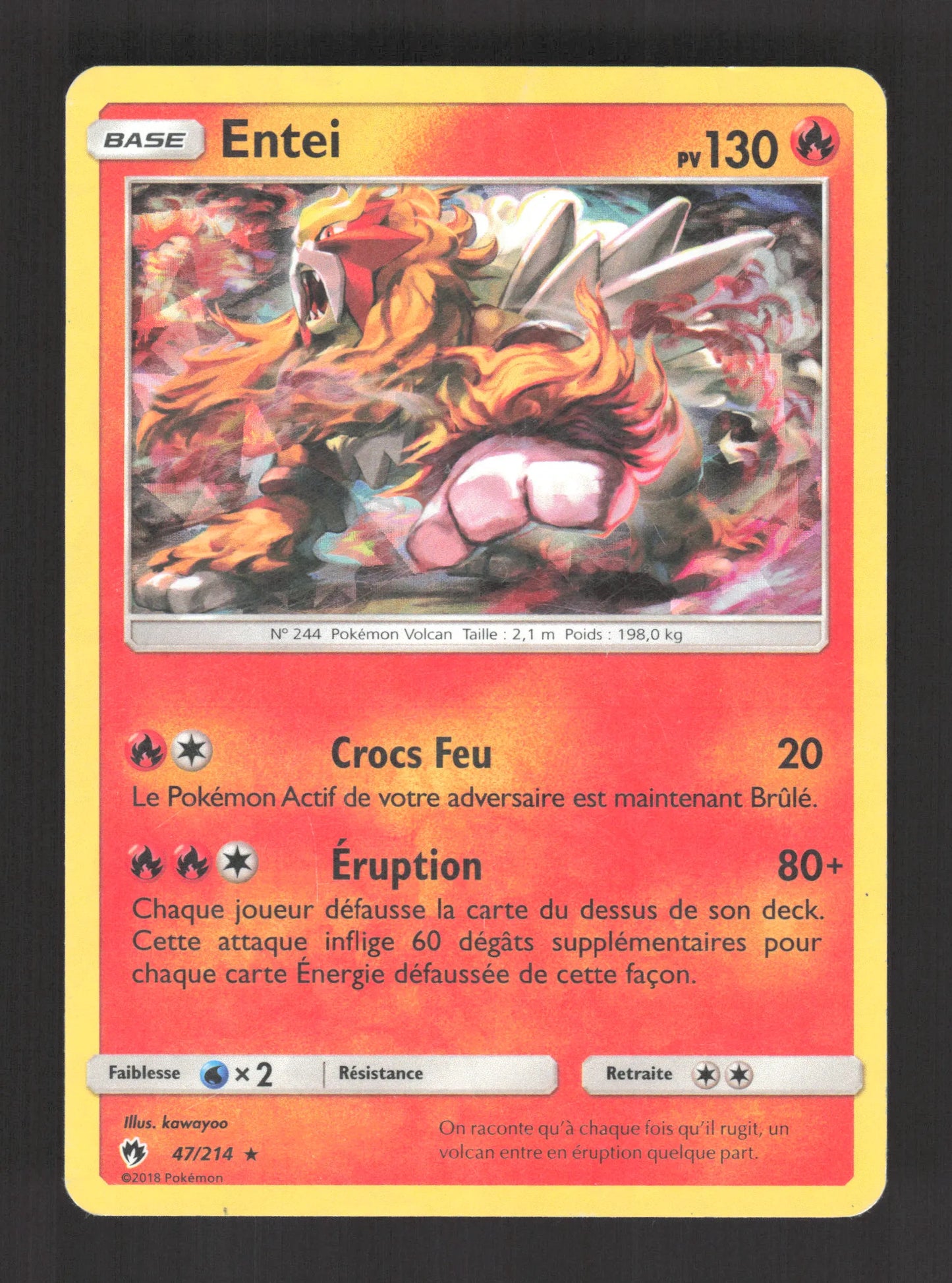 47/214 Entei HOLO MOSAIQUE - Tonnerre Perdu