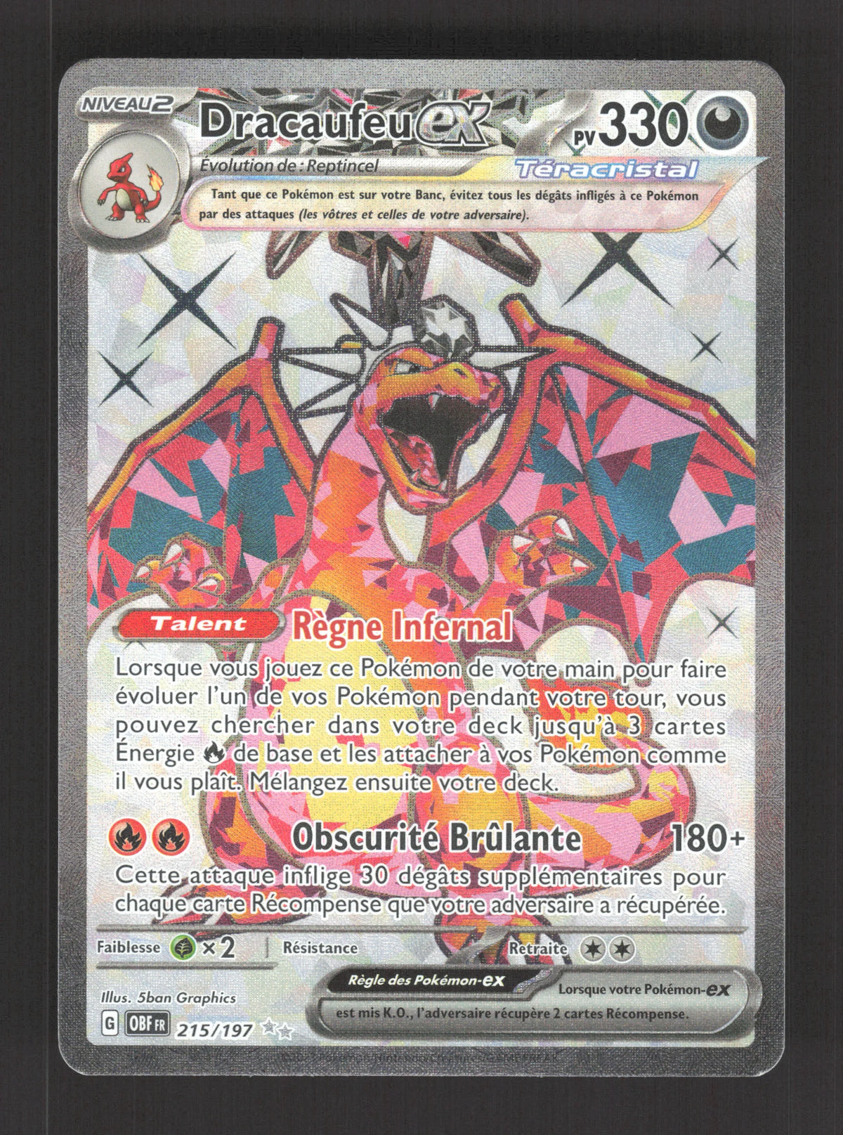 215/197 Dracaufeu EX - Flammes Obsidiennes