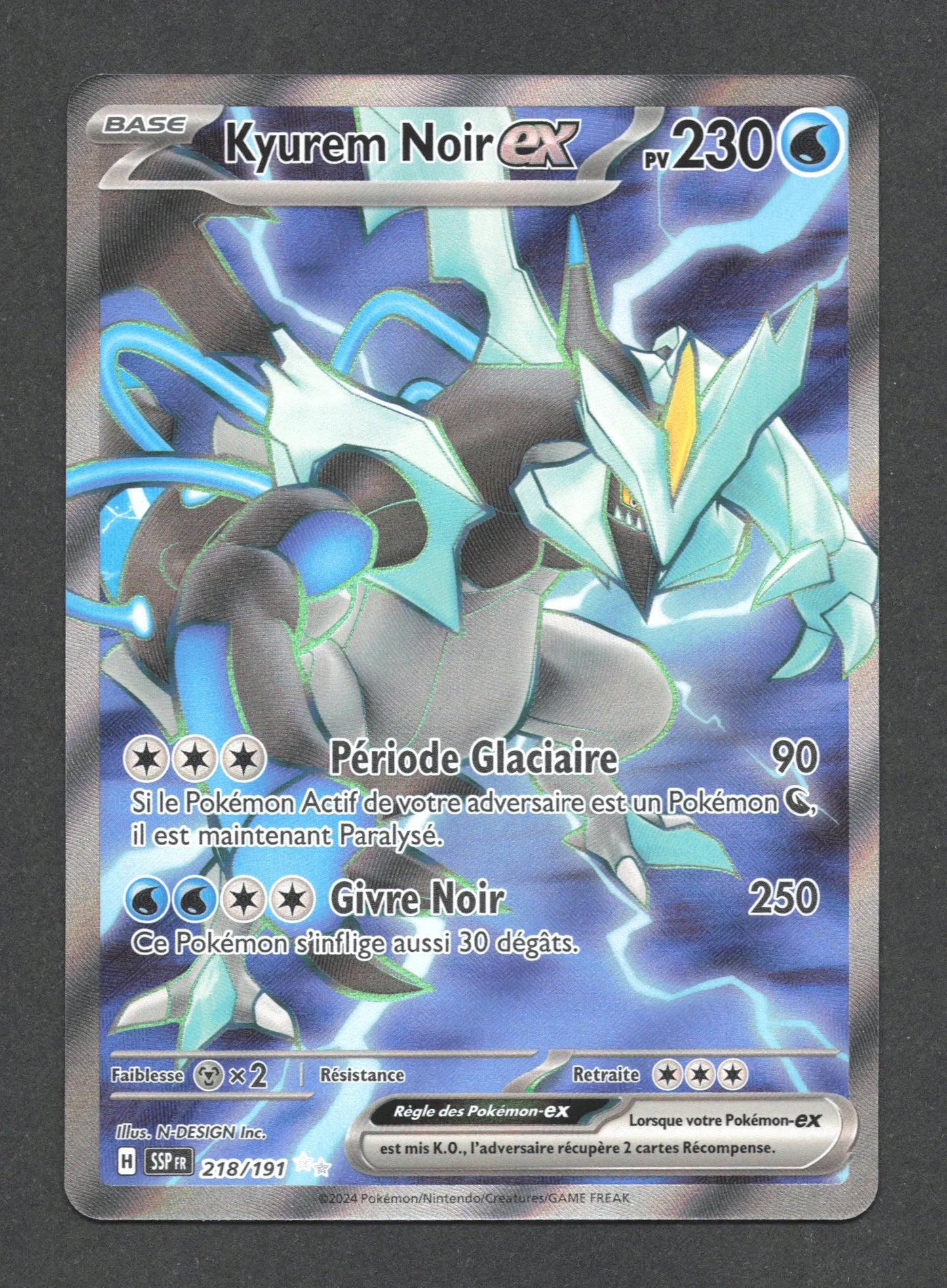 218/191 Kyurem Noir EX - Étincelles Déferlantes