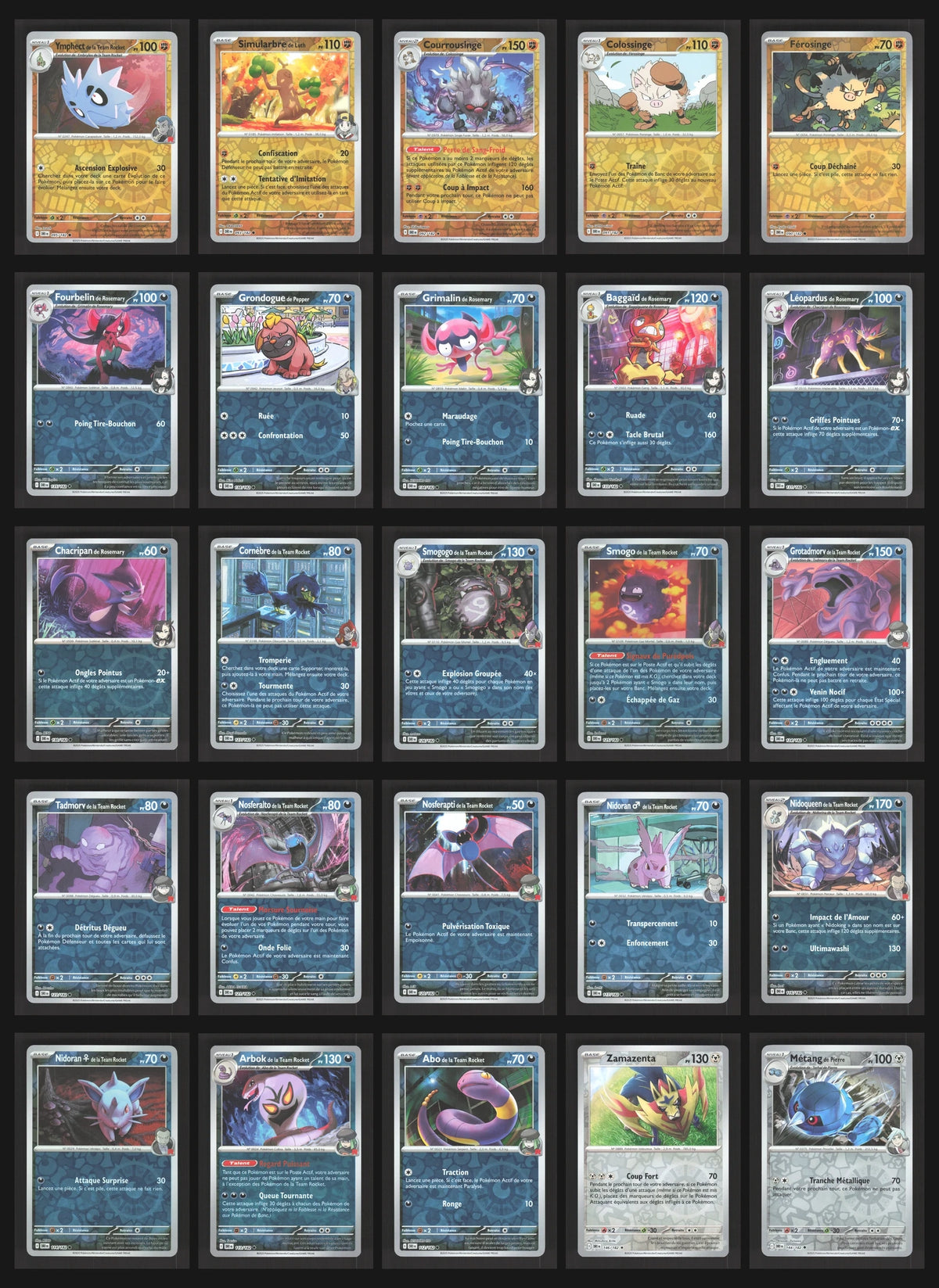 Lot de 135 Reverse EV10 (sans doublon)