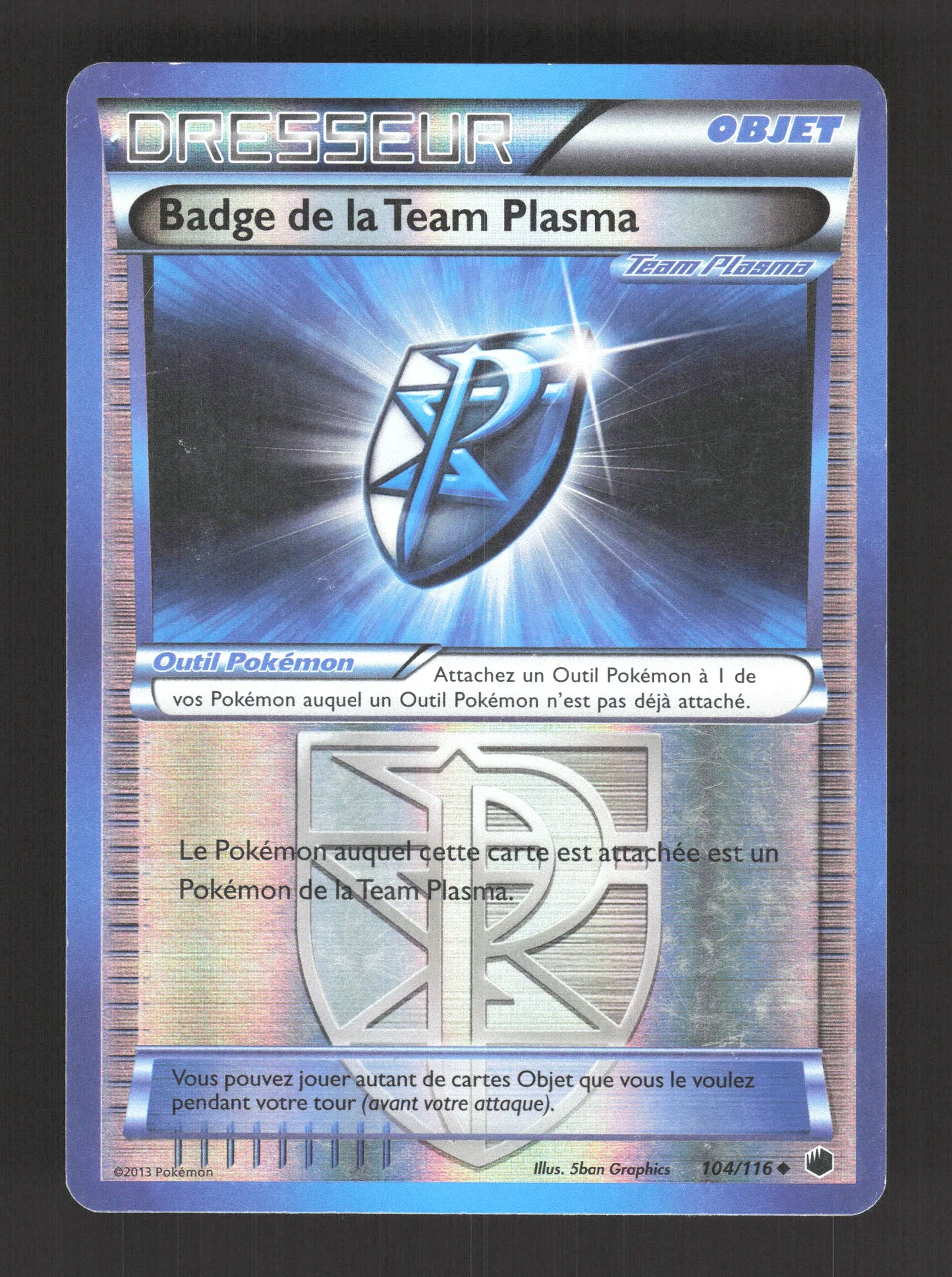 104/116 Badge de la Team Plasma REVERSE - Glaciation Plasma