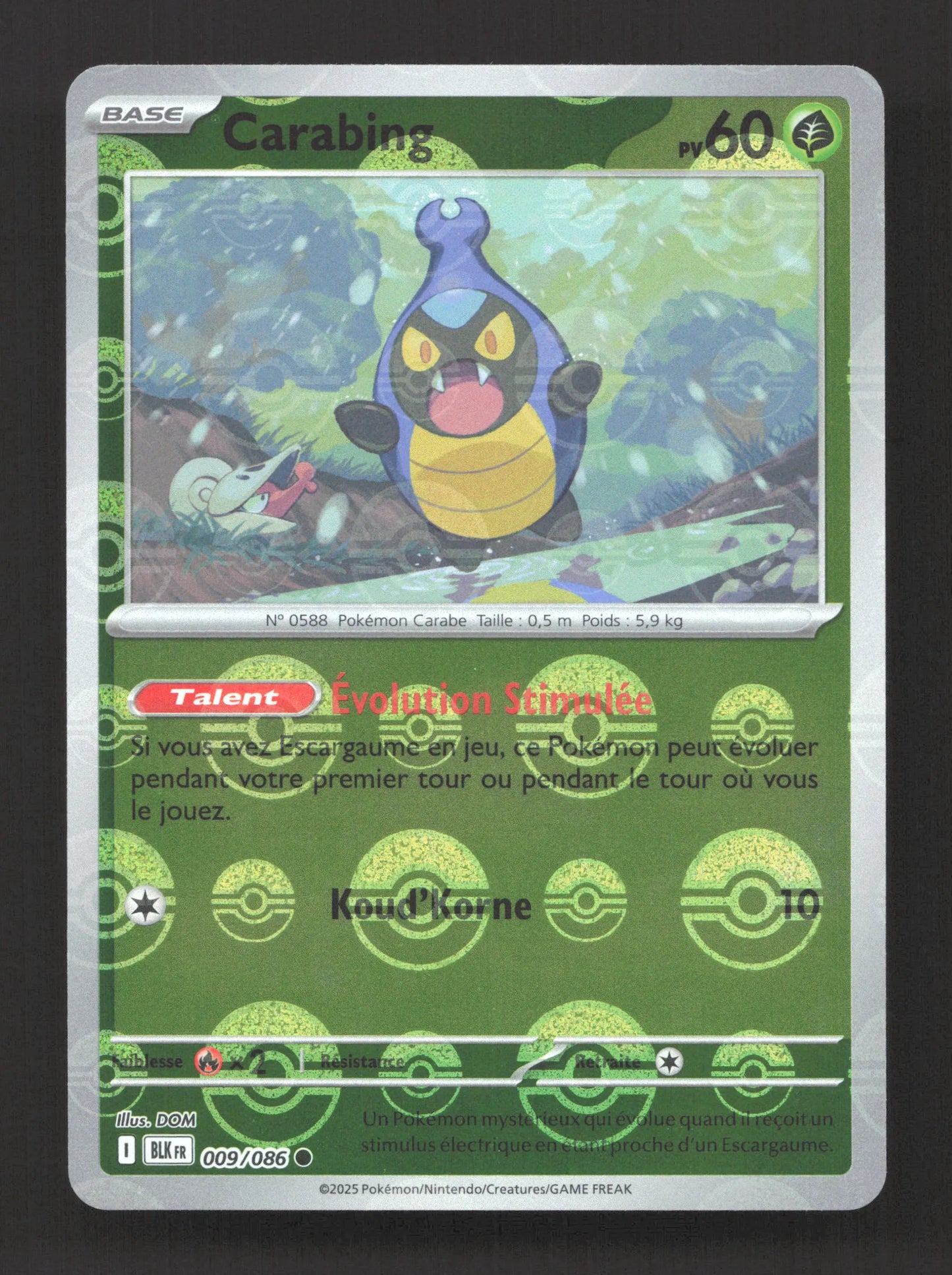 009/086 Carabing POKEBALL - Foudre Noire - Pokeball