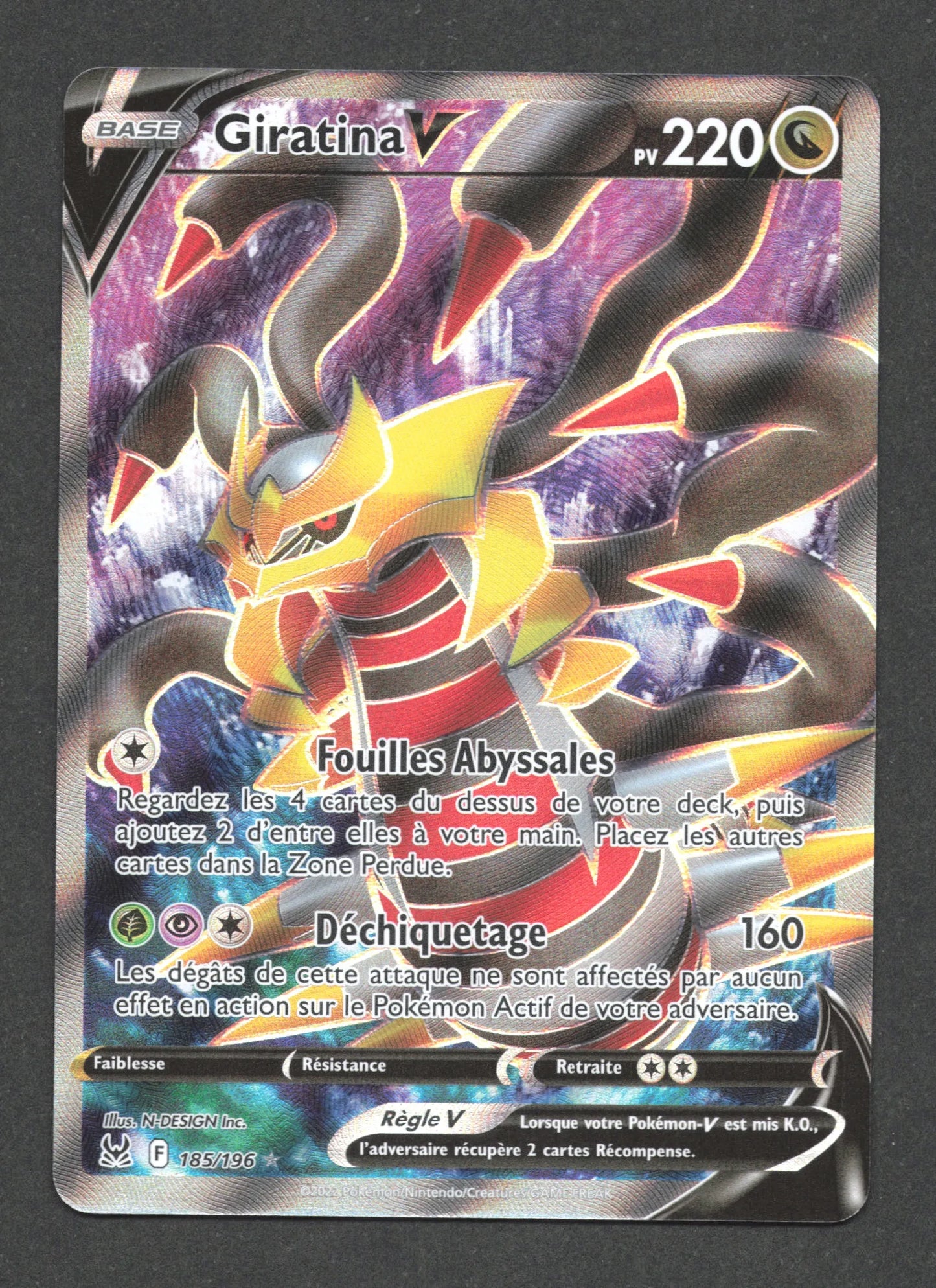 185/196 Giratina V - Origine Perdue